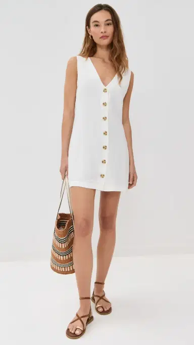 LE BOP Charlotte Vest Dress White | Thumbnail 5 LE BOP Charlotte Vest Dress White | Thumbnail 5