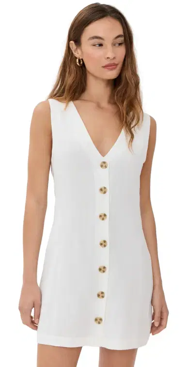 LE BOP Charlotte Vest Dress White | Thumbnail 1 LE BOP Charlotte Vest Dress White | Thumbnail 1