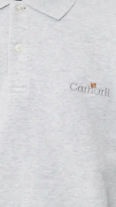 Carhartt WIP WIP Label Polo Sweatshirt Ash Heather | Thumbnail 6 Carhartt WIP WIP Label Polo Sweatshirt Ash Heather | Thumbnail 6