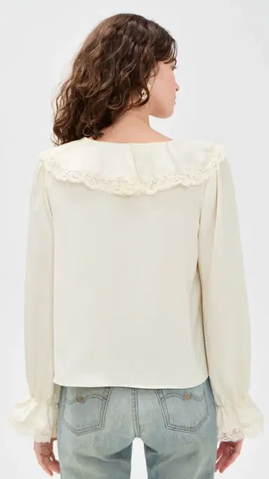 WAYF acey Tie Front Top Cream | Thumbnail 3 WAYF acey Tie Front Top Cream | Thumbnail 3