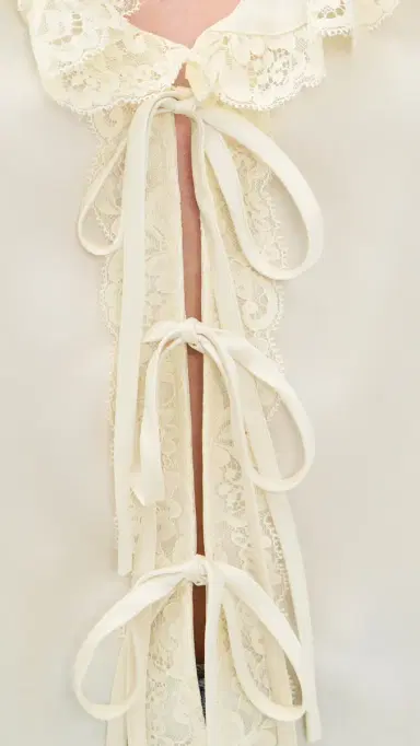 WAYF acey Tie Front Top Cream | Thumbnail 6 WAYF acey Tie Front Top Cream | Thumbnail 6