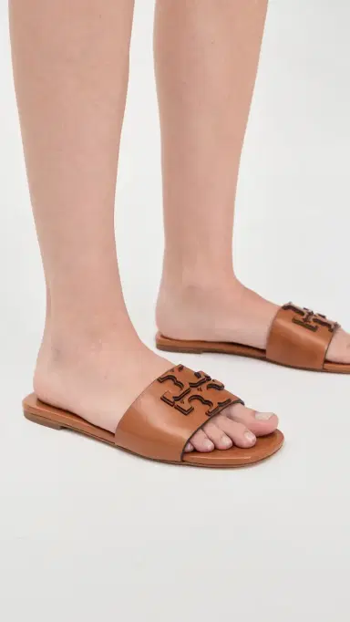 Tory Burch Ines Flat Slides Tan 5 | Thumbnail 3 Tory Burch Ines Flat Slides Tan 5 | Thumbnail 3