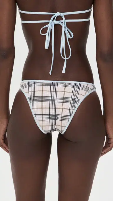LIONESS Bella Bikini Bottoms Beige Plaid | Thumbnail 3 LIONESS Bella Bikini Bottoms Beige Plaid | Thumbnail 3