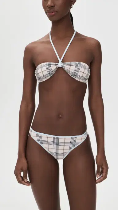 LIONESS Bella Bikini Bottoms Beige Plaid | Thumbnail 4 LIONESS Bella Bikini Bottoms Beige Plaid | Thumbnail 4