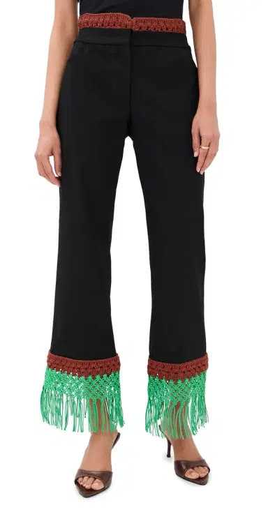 Rosie Assoulin Macrame Pizzants Pants Black | Thumbnail 1 Rosie Assoulin Macrame Pizzants Pants Black | Thumbnail 1