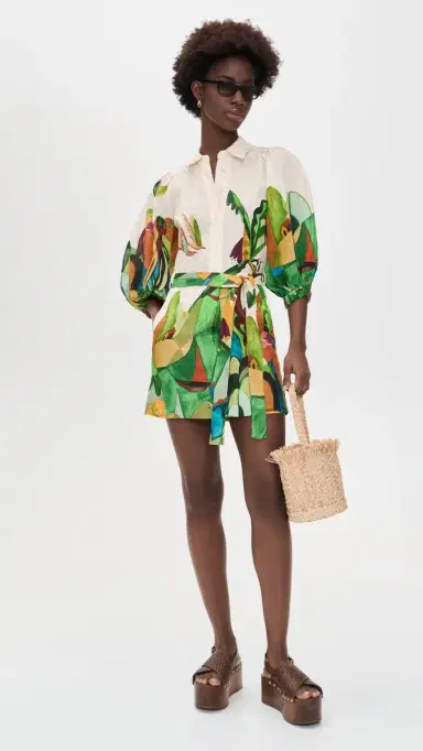 ALÉMAIS Mokshini Linen Mini Dress Multi | Thumbnail 5 ALÉMAIS Mokshini Linen Mini Dress Multi | Thumbnail 5