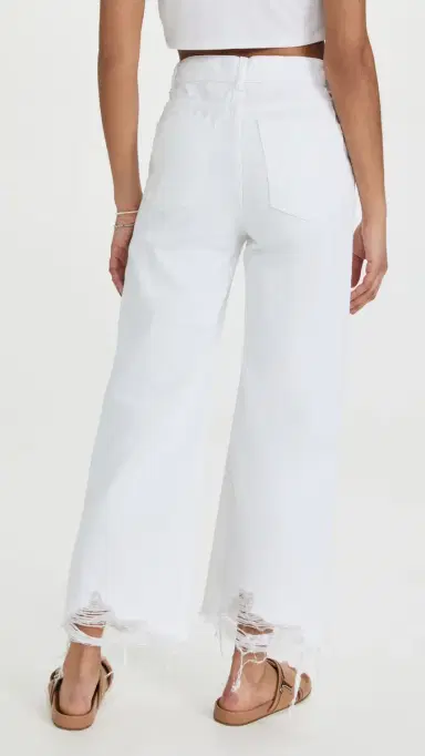 DL1961 Hepburn Wide Leg High Rise Jeans White Distressed | Thumbnail 3 DL1961 Hepburn Wide Leg High Rise Jeans White Distressed | Thumbnail 3