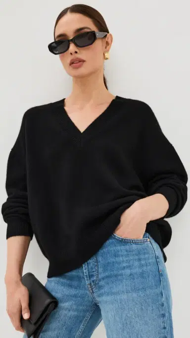 ANINE BING ee Sweater Black | Thumbnail 2 ANINE BING ee Sweater Black | Thumbnail 2