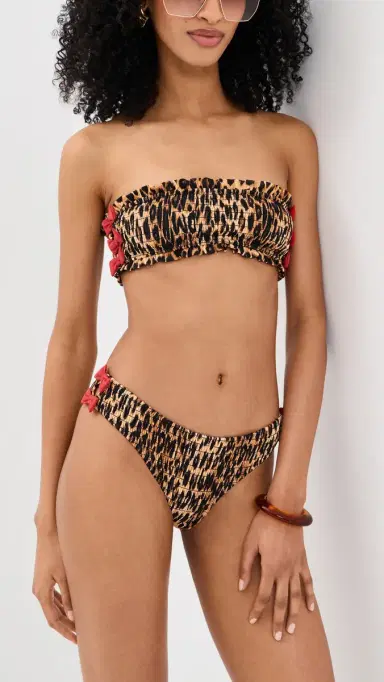 Damson Madder Shirred Bow Bikini Bottoms Brown 12 | Thumbnail 4 Damson Madder Shirred Bow Bikini Bottoms Brown 12 | Thumbnail 4