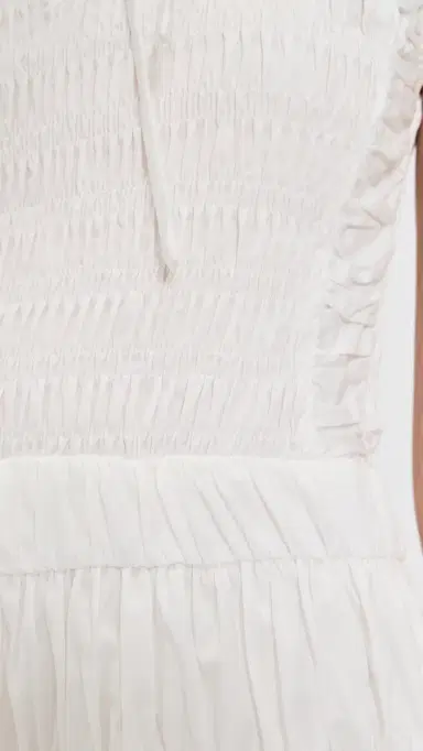 Moon River Smocked Shirred Midi Dress White | Thumbnail 6 Moon River Smocked Shirred Midi Dress White | Thumbnail 6