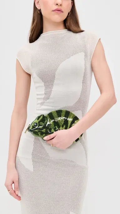 ALÉMAIS Chameleon Beaded Clutch Green One Size | Thumbnail 3 ALÉMAIS Chameleon Beaded Clutch Green One Size | Thumbnail 3