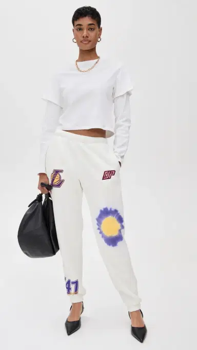DANNIJOPRO Lakers Bullseye Sweatpants White | Thumbnail 5 DANNIJOPRO Lakers Bullseye Sweatpants White | Thumbnail 5