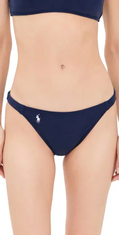 Polo Ralph Lauren Side Tab Devin Hipster Bikini Bottoms Navy Blue | Thumbnail 1 Polo Ralph Lauren Side Tab Devin Hipster Bikini Bottoms Navy Blue | Thumbnail 1