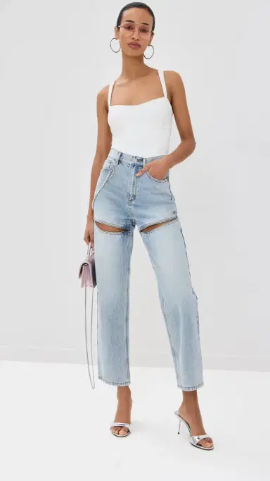 AREA Slit Jeans Light Blue | Thumbnail 5 AREA Slit Jeans Light Blue | Thumbnail 5