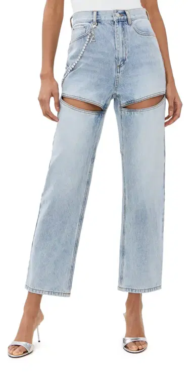 AREA Slit Jeans Light Blue | Thumbnail 1 AREA Slit Jeans Light Blue | Thumbnail 1