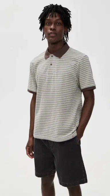 Carhartt WIP Short Sleeve Dion Polo Dion tripe/Wax | Thumbnail 2 Carhartt WIP Short Sleeve Dion Polo Dion tripe/Wax | Thumbnail 2