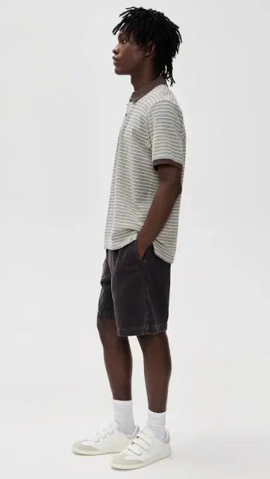 Carhartt WIP Short Sleeve Dion Polo Dion tripe/Wax | Thumbnail 4 Carhartt WIP Short Sleeve Dion Polo Dion tripe/Wax | Thumbnail 4