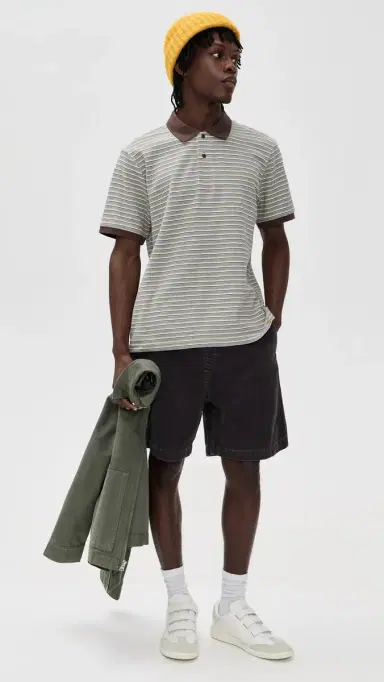 Carhartt WIP Short Sleeve Dion Polo Dion tripe/Wax | Thumbnail 5 Carhartt WIP Short Sleeve Dion Polo Dion tripe/Wax | Thumbnail 5