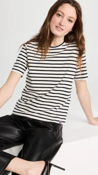 KULE Modern Short Sleeve Tee Cream/Navy | Thumbnail 2 KULE Modern Short Sleeve Tee Cream/Navy | Thumbnail 2