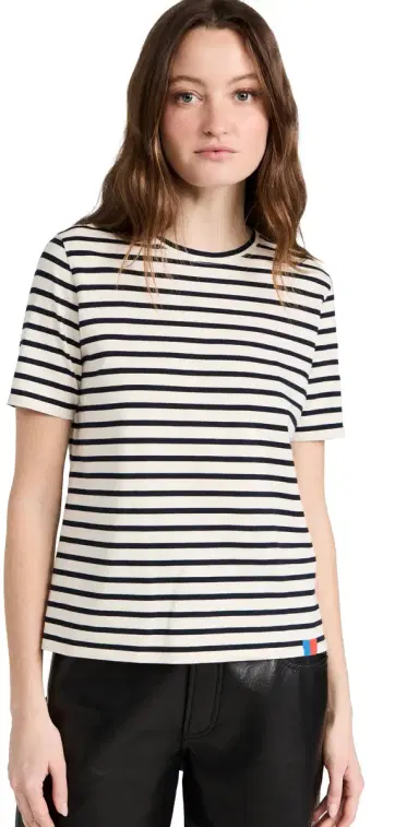 KULE Modern Short Sleeve Tee Cream/Navy | Thumbnail 1 KULE Modern Short Sleeve Tee Cream/Navy | Thumbnail 1
