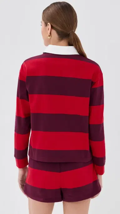 LE BOP Hayley Cropped Polo Red/Burgundy S | Thumbnail 3 LE BOP Hayley Cropped Polo Red/Burgundy S | Thumbnail 3