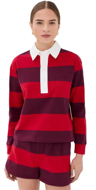 LE BOP Hayley Cropped Polo Red/Burgundy S | Thumbnail 1 LE BOP Hayley Cropped Polo Red/Burgundy S | Thumbnail 1