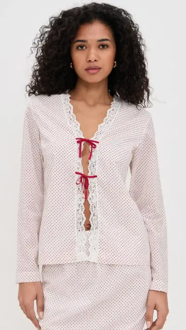 Posse Marlowe Blouse Cream & Red Polka Dot | Thumbnail 2 Posse Marlowe Blouse Cream & Red Polka Dot | Thumbnail 2
