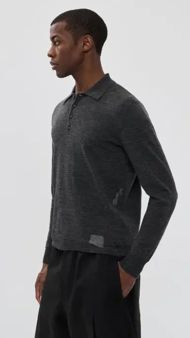 Maison Margiela Polo Shirt Pullover Medium Grey | Thumbnail 4 Maison Margiela Polo Shirt Pullover Medium Grey | Thumbnail 4