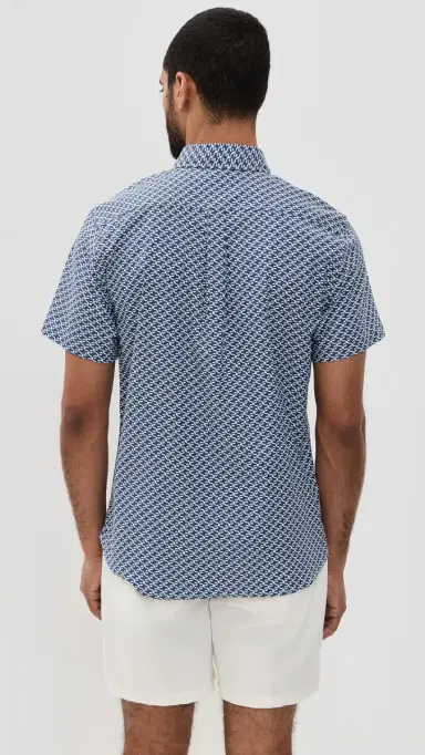 Fair Harbor The Short Sleeve Windward Shirt Navy Geo | Thumbnail 3 Fair Harbor The Short Sleeve Windward Shirt Navy Geo | Thumbnail 3