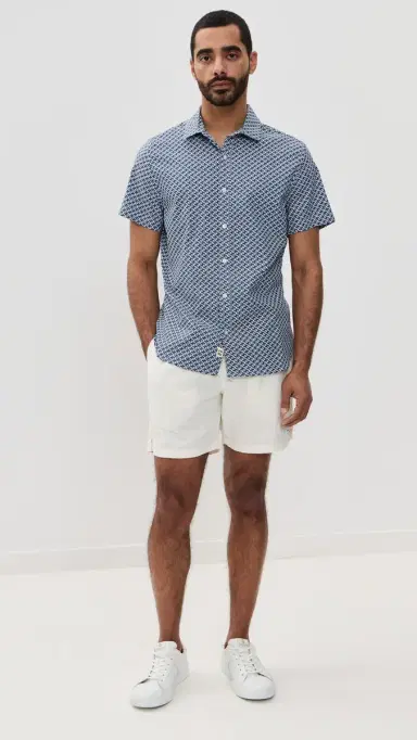 Fair Harbor The Short Sleeve Windward Shirt Navy Geo | Thumbnail 5 Fair Harbor The Short Sleeve Windward Shirt Navy Geo | Thumbnail 5