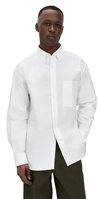 Aaron Levine Logo Oxford Shirt White | Thumbnail 1 Aaron Levine Logo Oxford Shirt White | Thumbnail 1