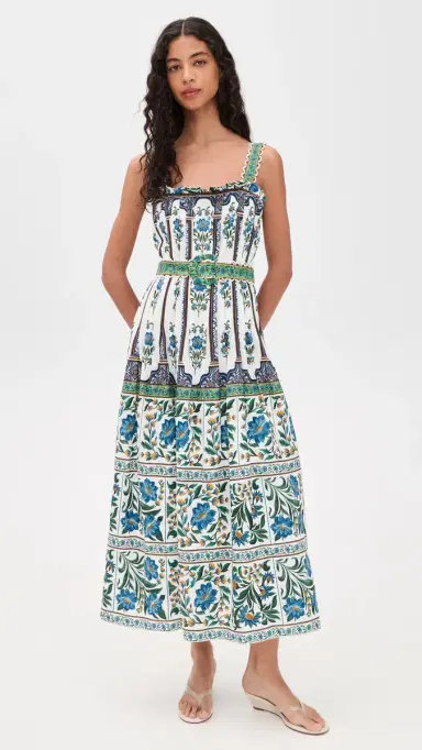 FARM Rio anoela Off White Sleeveless Belt Maxi Dress anoela Off-White | Thumbnail 2 FARM Rio anoela Off White Sleeveless Belt Maxi Dress anoela Off-White | Thumbnail 2