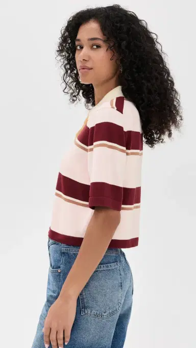 LE BOP Short Sleeve triped Polo Light Pink tripe | Thumbnail 4 LE BOP Short Sleeve triped Polo Light Pink tripe | Thumbnail 4