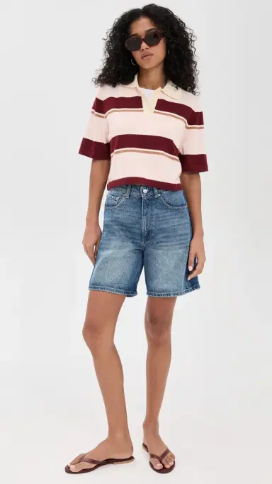 LE BOP Short Sleeve triped Polo Light Pink tripe | Thumbnail 5 LE BOP Short Sleeve triped Polo Light Pink tripe | Thumbnail 5