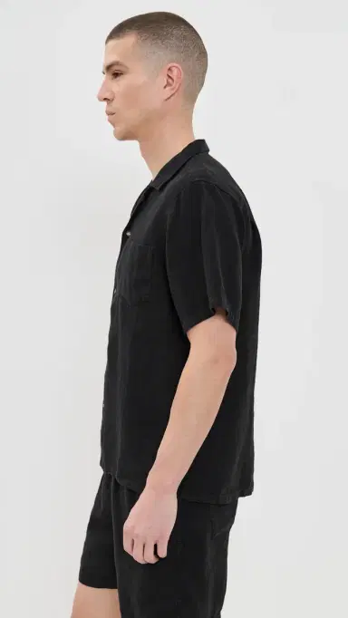Bather Black Linen Shirt Black | Thumbnail 4 Bather Black Linen Shirt Black | Thumbnail 4