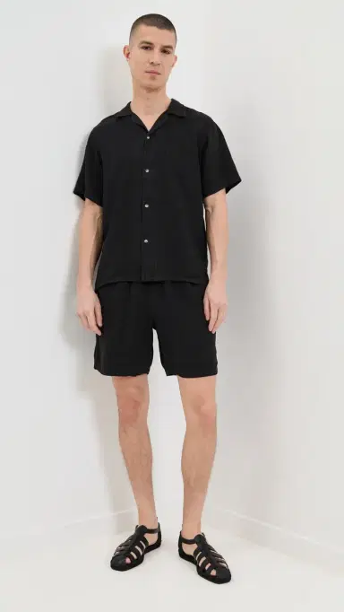 Bather Black Linen Shirt Black | Thumbnail 5 Bather Black Linen Shirt Black | Thumbnail 5