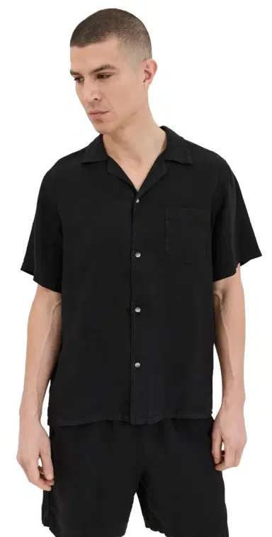 Bather Black Linen Shirt Black | Thumbnail 1 Bather Black Linen Shirt Black | Thumbnail 1
