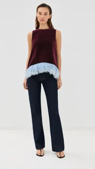 La DoubleJ a Scala Velvet Top with Feathers Solid | Thumbnail 5 La DoubleJ a Scala Velvet Top with Feathers Solid | Thumbnail 5
