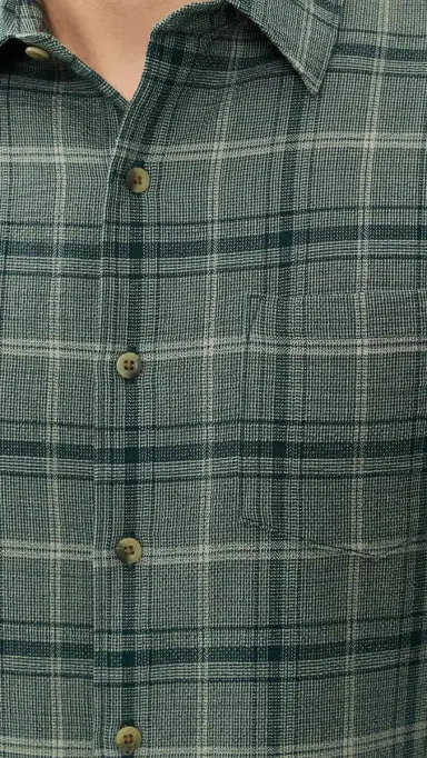 Vince Catskill Plaid ong Sleeve French Placket Shirt Seaweed/Matcha | Thumbnail 6 Vince Catskill Plaid ong Sleeve French Placket Shirt Seaweed/Matcha | Thumbnail 6