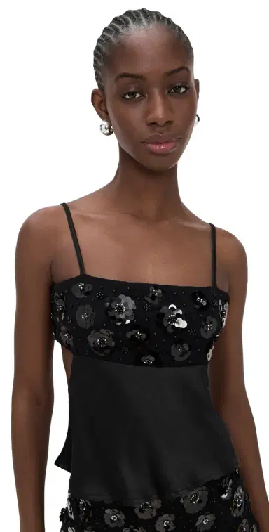 Bailey Rose Black Embellished Tank Black | Thumbnail 1 Bailey Rose Black Embellished Tank Black | Thumbnail 1