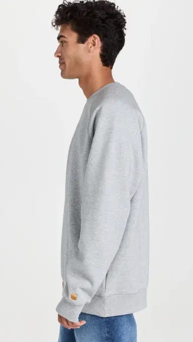 Carhartt WIP Chase Crewneck Sweatshirt Grey Heather/Gold | Thumbnail 4 Carhartt WIP Chase Crewneck Sweatshirt Grey Heather/Gold | Thumbnail 4