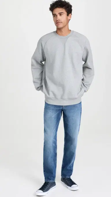 Carhartt WIP Chase Crewneck Sweatshirt Grey Heather/Gold | Thumbnail 5 Carhartt WIP Chase Crewneck Sweatshirt Grey Heather/Gold | Thumbnail 5