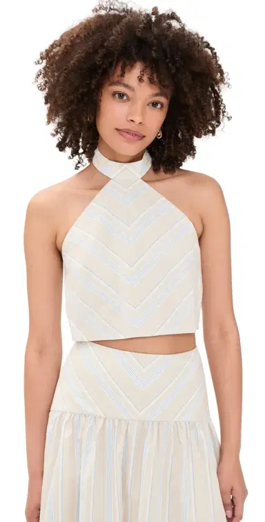 HEVRON Quinn Top Beige Stripe | Thumbnail 1 HEVRON Quinn Top Beige Stripe | Thumbnail 1
