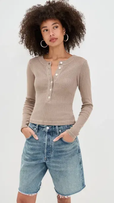 Citizens of Humanity Varra Henley Shirt andatlas | Thumbnail 2 Citizens of Humanity Varra Henley Shirt andatlas | Thumbnail 2