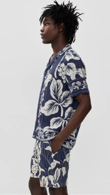 Orlebar Brown Maitan Linen Petralis Garland Shirt Night Iris | Thumbnail 4 Orlebar Brown Maitan Linen Petralis Garland Shirt Night Iris | Thumbnail 4