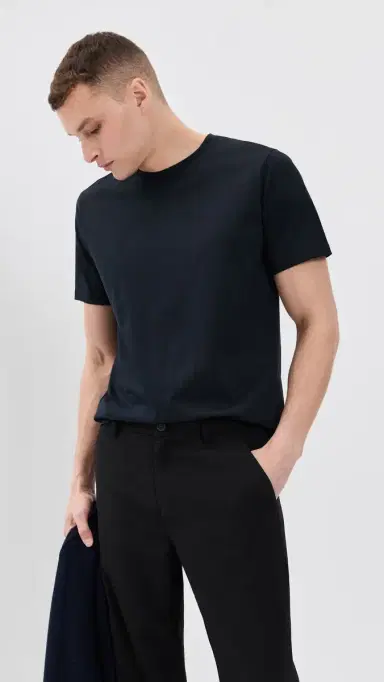 Theory Precise Rib Cotton Tee Eclipse M | Thumbnail 2 Theory Precise Rib Cotton Tee Eclipse M | Thumbnail 2