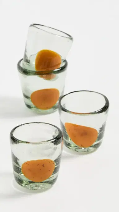 Studio Conchita Glass Chiquito Cups Set of 4 Orange One Size | Thumbnail 2 Studio Conchita Glass Chiquito Cups Set of 4 Orange One Size | Thumbnail 2