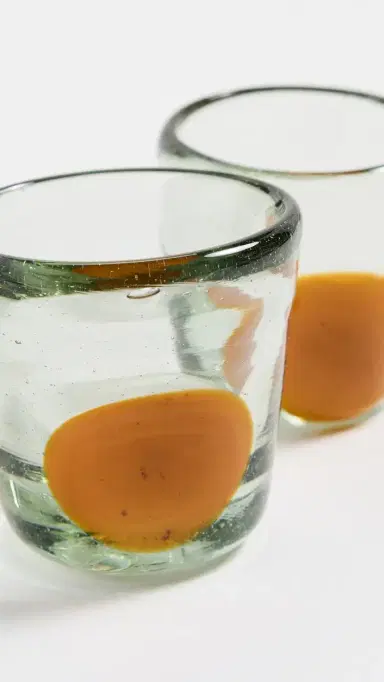 Studio Conchita Glass Chiquito Cups Set of 4 Orange One Size | Thumbnail 3 Studio Conchita Glass Chiquito Cups Set of 4 Orange One Size | Thumbnail 3