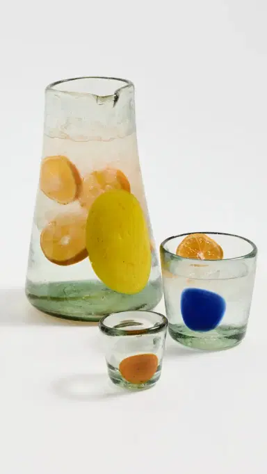 Studio Conchita Glass Chiquito Cups Set of 4 Orange One Size | Thumbnail 4 Studio Conchita Glass Chiquito Cups Set of 4 Orange One Size | Thumbnail 4