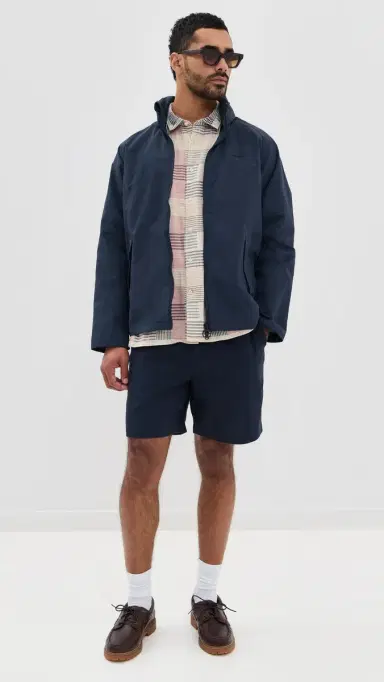 Barbour Cotton Linen Relaxed Shorts 7 Navy | Thumbnail 2 Barbour Cotton Linen Relaxed Shorts 7 Navy | Thumbnail 2